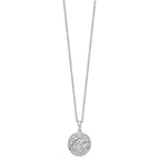 Sentimental Expressions Sterling Silver Rhodium-plated Tear in Circle Ash Holder 18 Inch Necklace