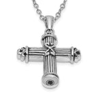 Sentimental Expressions Sterling Silver Rhodium-plated Antiqued Cross Ash Holder 18 Inch Necklace