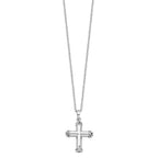 Sentimental Expressions Sterling Silver Rhodium-plated Antiqued Cross Ash Holder 18 Inch Necklace