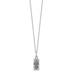 Sentimental Expressions Sterling Silver Rhodium-plated Antiqued Rectangle Box Cross Ash Holder 18 Inch Necklace