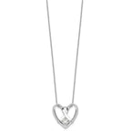 Sentimental Expressions Sterling Silver Rhodium-plated CZ Captivated 18in. Necklace