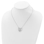 Sentimental Expressions Sterling Silver Rhodium-plated CZ Captivated 18in. Necklace