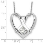Sentimental Expressions Sterling Silver Rhodium-plated CZ Captivated 18in. Necklace