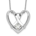 Sentimental Expressions Sterling Silver Rhodium-plated CZ Captivated 18in. Necklace