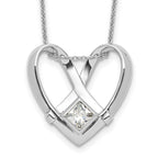 Sentimental Expressions Sterling Silver Rhodium-plated CZ Captivated 18in. Necklace