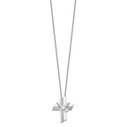 Sentimental Expressions Sterling Silver Rhodium-plated CZ Confirmation Blessings 18in. Necklace