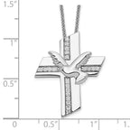 Sentimental Expressions Sterling Silver Rhodium-plated CZ Confirmation Blessings 18in. Necklace