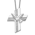 Sentimental Expressions Sterling Silver Rhodium-plated CZ Confirmation Blessings 18in. Necklace