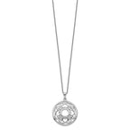 Sentimental Expressions Sterling Silver Rhodium-plated CZ Wisdom Of Friendship 18in. Necklace