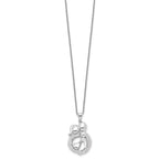 Sentimental Expressions Sterling Silver Rhodium-plated CZ Family of 3 Gathering 18in. Necklace
