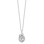 Sentimental Expressions Sterling Silver Rhodium-plated CZ Family of 5 Gathering 18in. Necklace