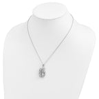 Sentimental Expressions Sterling Silver Rhodium-plated CZ Family of 5 Gathering 18in. Necklace