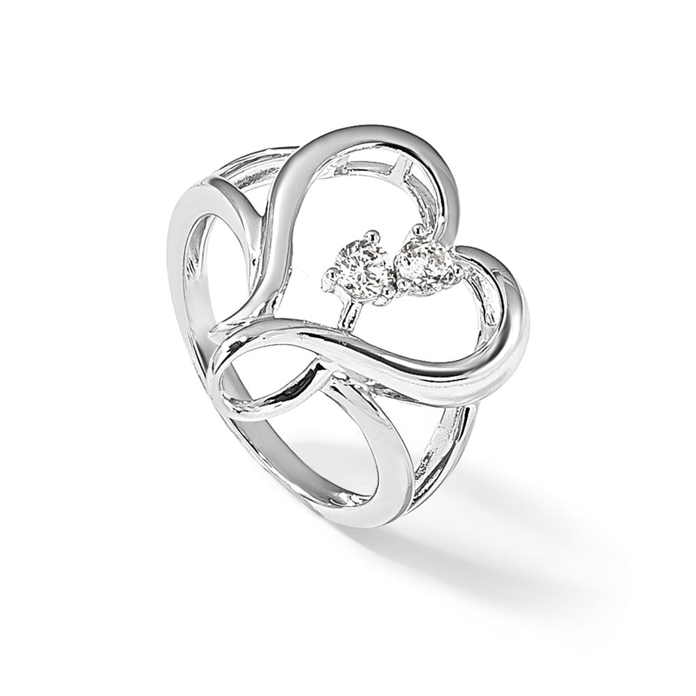 Sentimental Expressions Sterling Silver Rhodium-plated CZ Pure In Spirit Ring