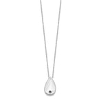 Sentimental Expressions Sterling Silver Rhodium-plated Antiqued Teardrop Ash Holder 18 Inch Necklace