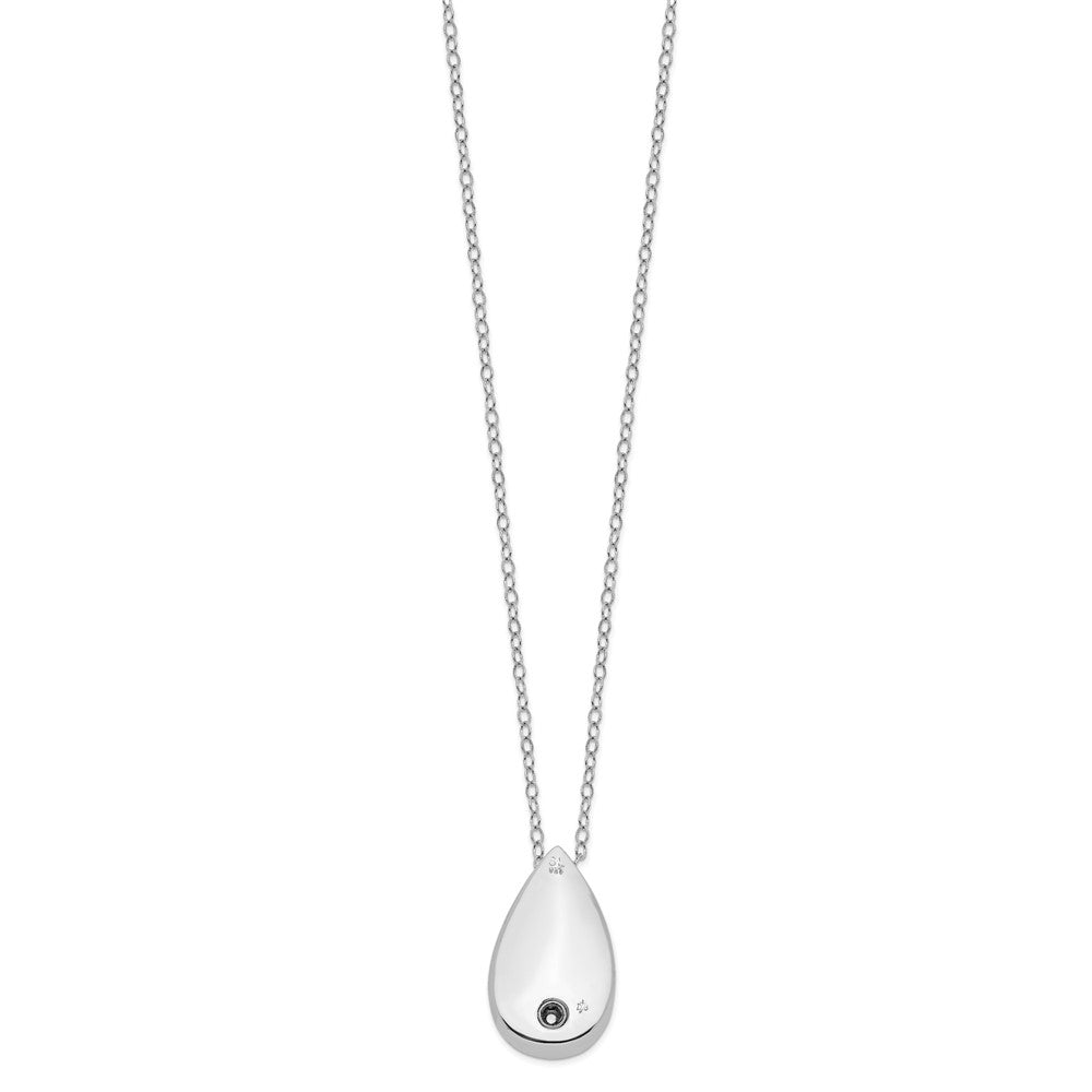 Sentimental Expressions Sterling Silver Rhodium-plated Antiqued Teardrop Ash Holder 18 Inch Necklace
