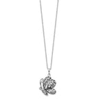 Sentimental Expressions Sterling Silver Rhodium-plated Antiqued Butterfly Ash Holder 18 Inch Necklace