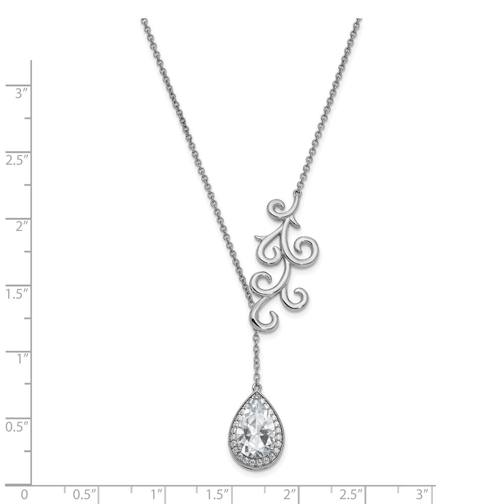 Sterling Silver CZ To My Bride 17.5in. Necklace w/ 3/4in. ext
