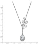 Sterling Silver CZ To My Bride 17.5in. Necklace w/ 3/4in. ext