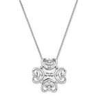 Sentimental Expressions Sterling Silver Rhodium-plated CZ Antiqued You Are My Refuge 18in. Necklace