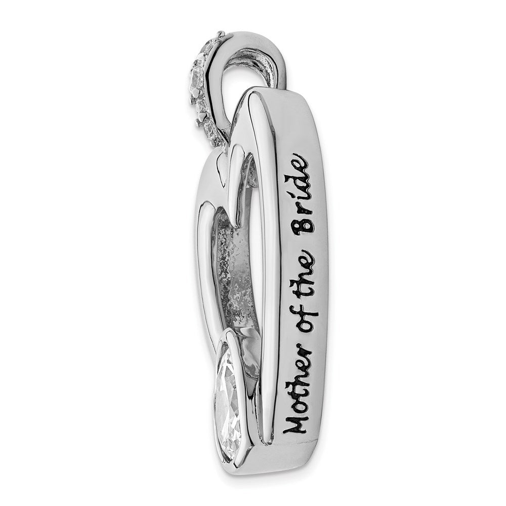 Sterling Silver CZ Antiqued Mother Of The Bride 18in. Necklace