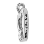 Sterling Silver CZ Antiqued Mother Of The Bride 18in. Necklace