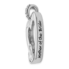 Sterling Silver CZ Antiqued Mother Of The Bride 18in. Necklace