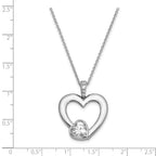 Sterling Silver CZ Antiqued Mother Of The Bride 18in. Necklace