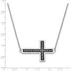 Sterling Silver Antiqued Cross 17.5in. Necklace w/ 3/4in. ext