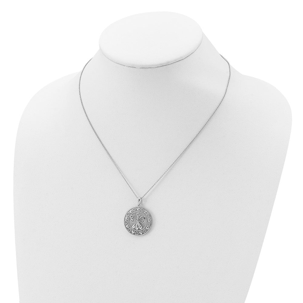 Sentimental Expressions Sterling Silver Rhodium-plated CZ Angels On Assignment 18in. Necklace
