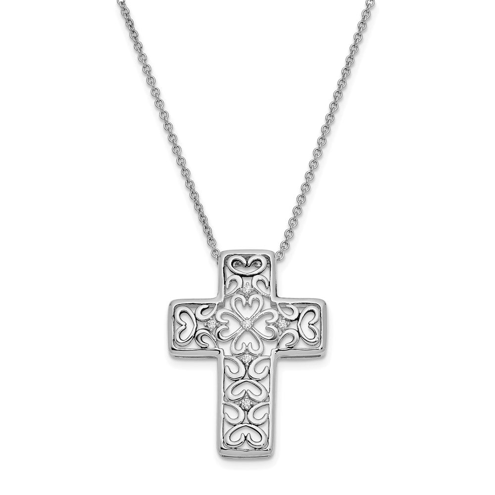 Sterling Silver CZ Unwavering Love 18in. Necklace
