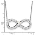 Sentimental Expressions Sterling Silver Rhodium-plated CZ Antiqued Forever 19in. Necklace