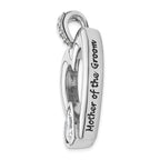 Sterling Silver CZ Antiqued Mother Of The Groom 18in. Necklace
