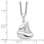 Sentimental Expressions Sterling Silver Rhodium-plated CZ Explore Your World 14in. Necklace with 2in. ext