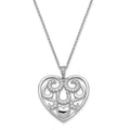 Sterling Silver CZ Antiqued I Am With You 18in. Necklace