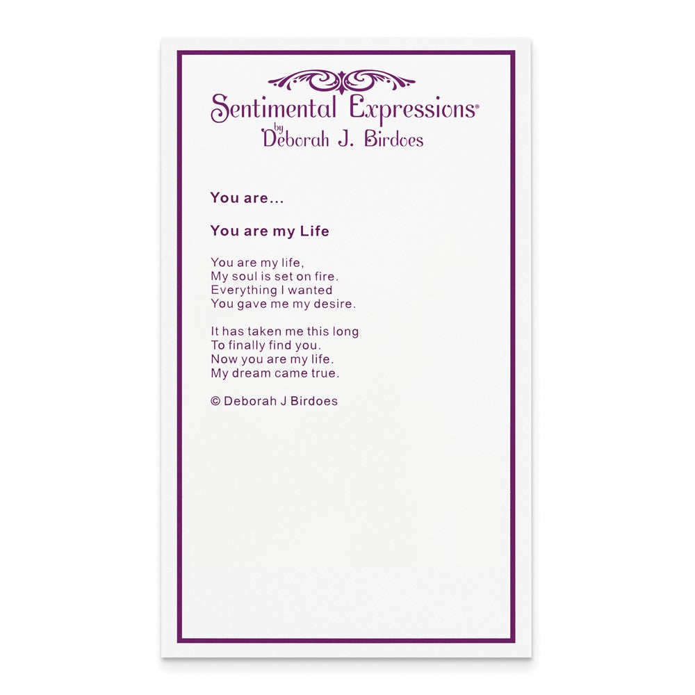 Sentimental Expressions Sterling Silver Rhodium-plated CZ Antiqued You Are My Life 18in. Necklace