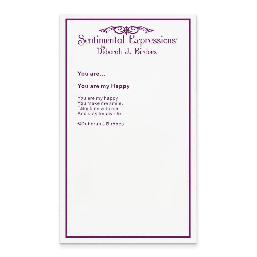 Sterling Silver CZ Antiqued You Are My Happy 18in. Necklace