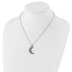 Sentimental Expressions Sterling Silver Rhodium-plated CZ Antiqued Love You To The Moon and Back 18in. Necklace