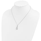 Sentimental Expressions Sterling Silver Rhodium-plated CZ Love You Forever 18in. Necklace
