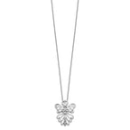 Sentimental Expressions Sterling Silver Rhodium-plated CZ Antiqued Angel, Heavenly Angel 18 Inch Necklace