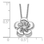 Sentimental Expressions Sterling Silver Rhodium-plated CZ Be A Blessing 14in. Necklace with 2in. ext