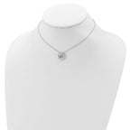 Sentimental Expressions Sterling Silver Rhodium-plated CZ Sparkle and Shine 14in. Necklace with 2in. ext