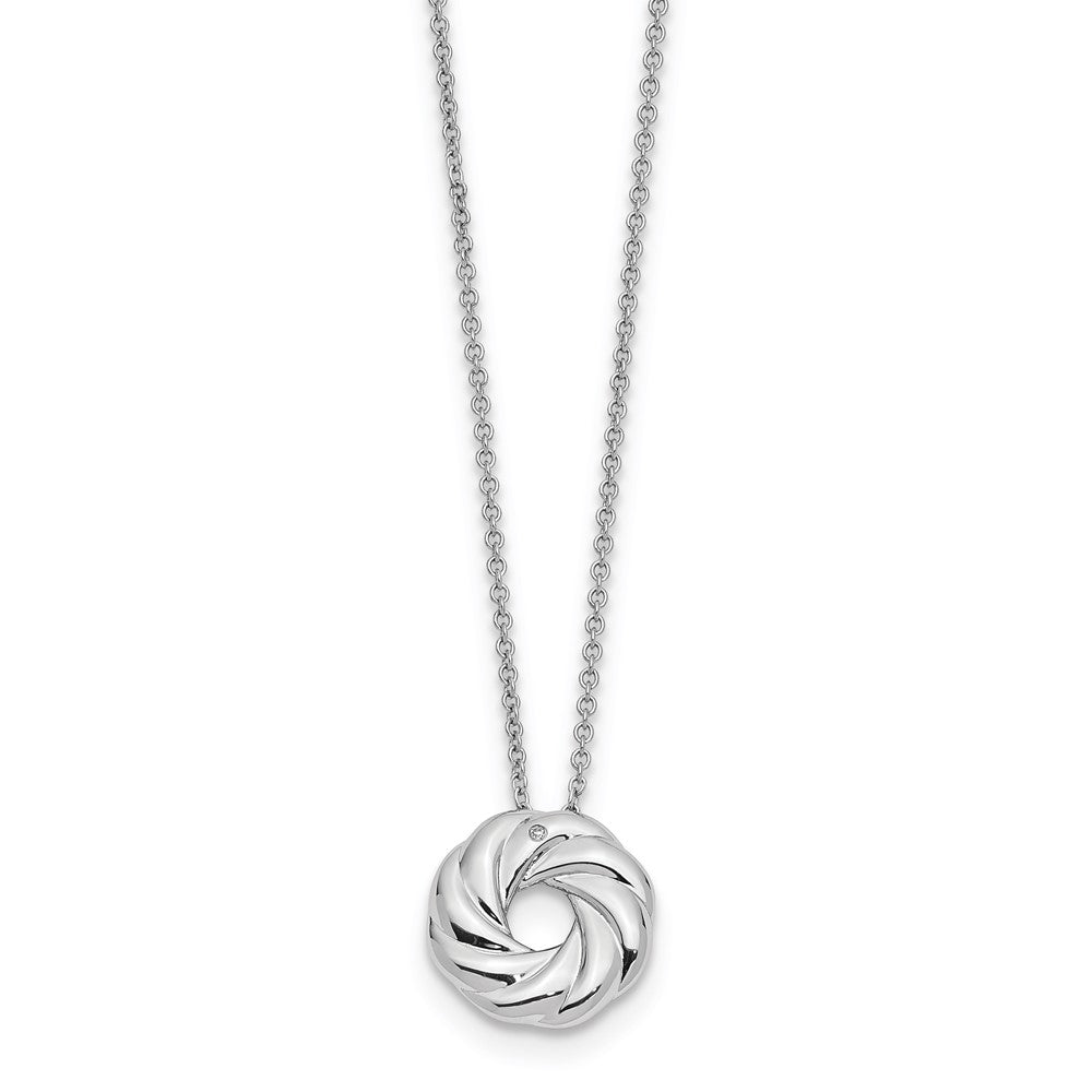 Sentimental Expressions Sterling Silver Rhodium-plated CZ Sparkle and Shine 14in. Necklace with 2in. ext