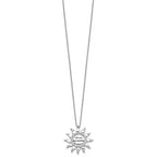 Sentimental Expressions Sterling Silver Rhodium-plated CZ Antiqued You Are My Sunshine 18in. Necklace