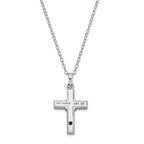 Sentimental Expressions Sterling Silver Rhodium-plated CZ Gold-tone Accent Cross Ash Holder 18 Inch Necklace