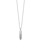 Sentimental Expressions Sterling Silver Rhodium-plated Antiqued Lined Bullet Ash Holder 18 Inch Necklace