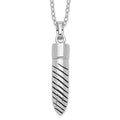 Sentimental Expressions Sterling Silver Rhodium-plated Antiqued Lined Bullet Ash Holder 18 Inch Necklace