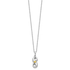 Sentimental Expressions Sterling Silver Rhodium-plated Gold-tone Heart Accent Infinite Love Ash Holder 18 Inch Necklace