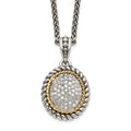 Shey Couture Sterling Silver with 14K Accent 18 Inch Antiqued Diamond Necklace