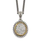 Shey Couture Sterling Silver with 14K Accent 18 Inch Antiqued Diamond Necklace