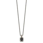 Shey Couture Sterling Silver with 14K Accent 18 inch Antiqued Black Onyx Necklace